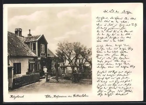 AK Helgoland, Villa Hoffmann von Fallersleben & Lied der Deutschen