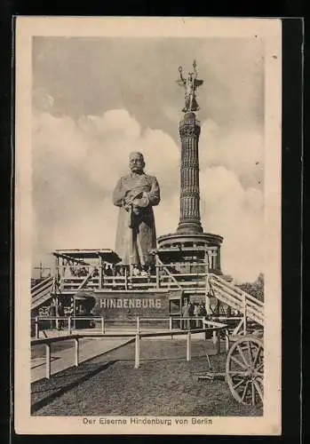 AK Berlin-Tiergarten, der Eiserne Hindenburg an der Siegessäule, Nagelung