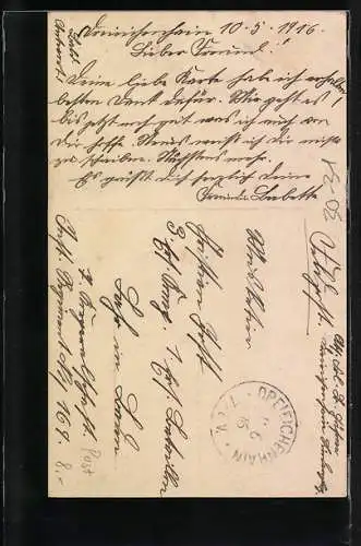 AK Fräulein Briefträger bringt die Post