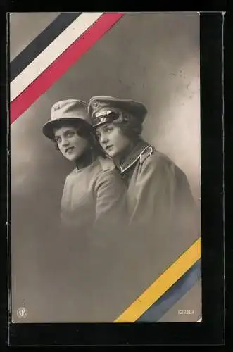 AK Deutsche und österreichische Soldatinnen in Uniform