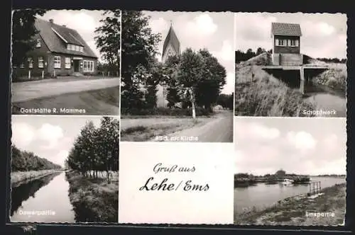 AK Lehe /Ems, Gaststätte R. Mammes, Schöpfwerk, Dewerpartie