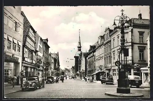 AK Oldenburg i. Oldb., Langestrasse mit Geschäften