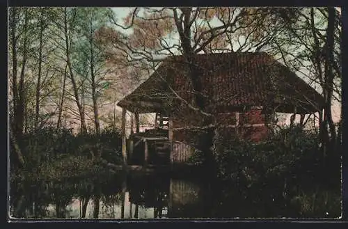 AK Ocholt, Alte Wassermühle mit Teich