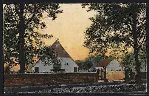 AK Augustfehn /Oldb., Gehöft an der Dorfstrasse