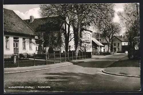 AK Augustfehn / Oldbg., Blick in die Poststrasse