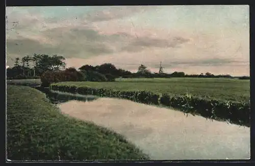 AK Godensholt, Landschaftspanorama mit Fluss