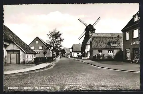 AK Augustfehn /Oldb., Windmühle in der Mühlenstrasse