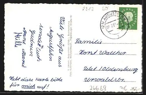 AK Augustfehn /Oldb., Mühlenstrasse, Poststrasse, Hauptstrasse