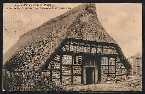 AK Hollwege, Altes Bauernhaus mit Inschrift