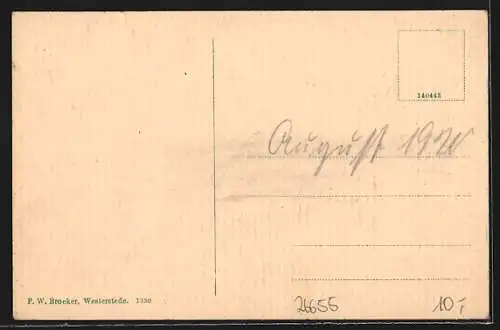 AK Hollwege, Altes Bauernhaus mit Inschrift Dierck Blessen