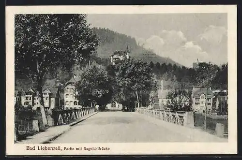 AK Bad Liebenzell, Partie mit Nagold-Brücke