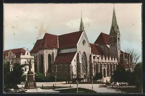 AK Augsburg, Dom mit Siegesdenkmal