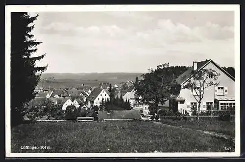 AK Löffingen, Teilansicht mit Bäumen