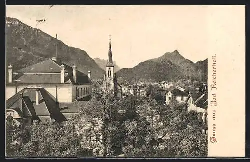 AK Bad Reichenhall, Teilansicht mit Kirche