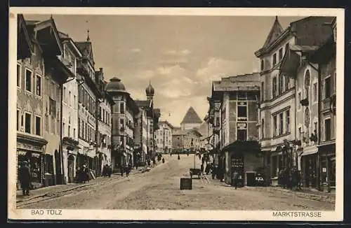 AK Bad Tölz, Marktstrasse mit Geschäften