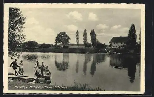 AK Nerchau, Fährhaus mit Fähre