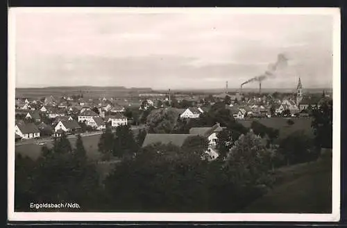 AK Ergoldsbach /Ndb., Teilansicht mit Kirche