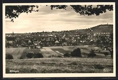 AK Eltingen, Teilansicht mit Kirche