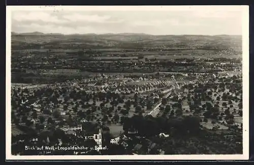 AK Weil-Leopoldshöhe, Blick auf den Ort und Basel