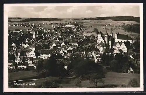 AK Ellwangen a. Jagst, Teilansicht mit Kirche