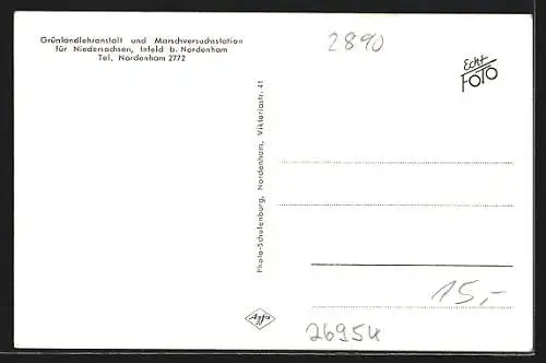 AK Infeld b. Nordenham, Grünlandlehranstalt und Marschversuchsstation für Niedersachsen