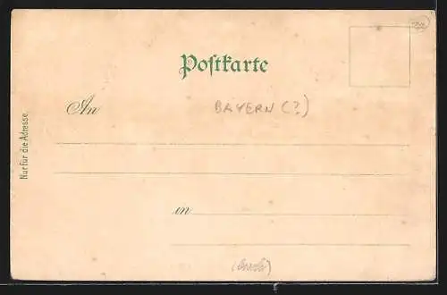 AK Neuhaus am Inn, Uferpartie mit Brücke