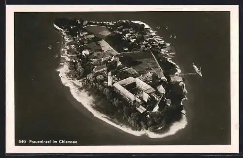 AK Fraueninsel, Fliegeraufnahme der Insel im Chiemsee