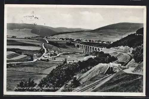 AK Willingen /Waldeck, Panorama mit Viadukt