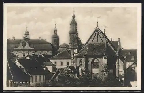 AK Windsheim, Ortspartie mit Kirche