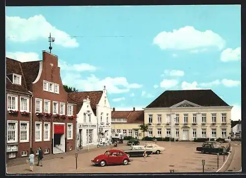 AK Esens, Marktplatz mit Volksbank