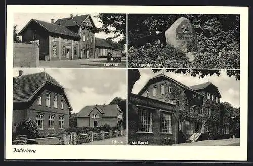 AK Jaderberg, Molkerei, Schule, Bahnhof