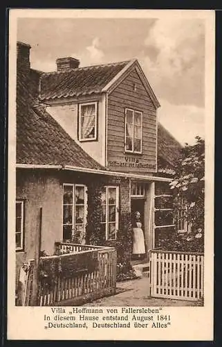 AK Helgoland, Villa Hoffmann von Fallersleben