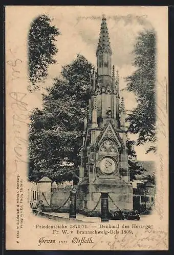 AK Elsfleth, Friedenseiche, Denkmal des Herzogs Fr. W. v. Braunschweig-Oels