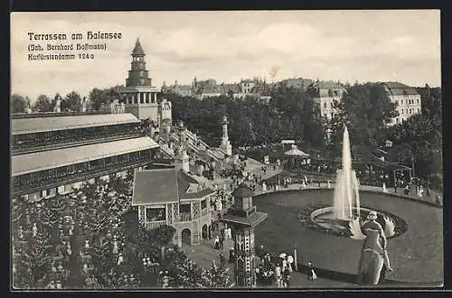 AK Berlin-Halensee, Terrassen am Halensee, Kurfürstendamm 124a