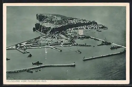 AK Helgoland, Inselpanorama aus dem Flugzeug gesehen
