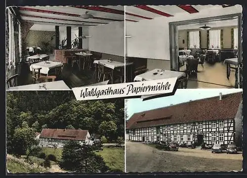 AK Eberhausen über Uslar /Land, Waldgasthaus und Pension Papiermühle, Innenansichten