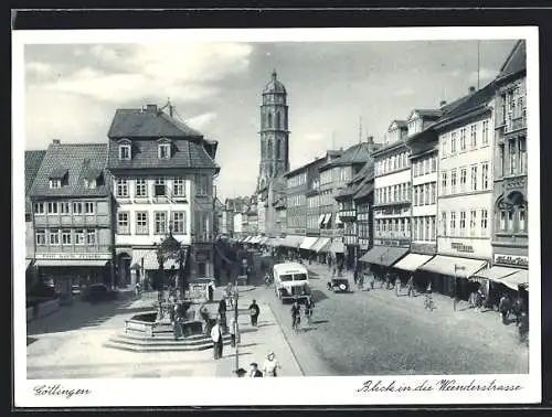 AK Göttingen, Die Weenderstrasse mit Gänseliesel und Jacobikirche