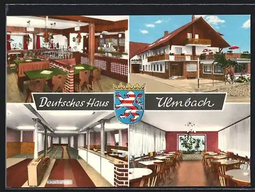 AK Ulmbach, Gaststätte-Pension Deutsches Haus, Innenansichten