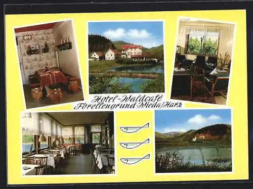 AK Wieda /Harz, Hotel-Waldcafe Forellengrund, Innenansichten