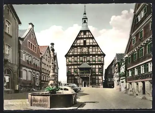AK Besigheim a. N., Brunnen auf dem Marktplatz