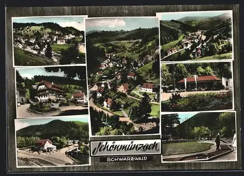 AK Schönmünzach /Schwarzwald, Ortsansichten, Minigolf