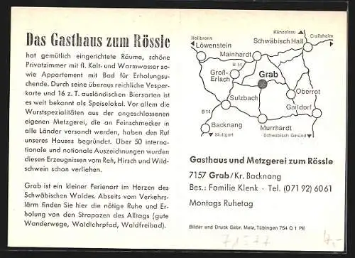 AK Grab /Kr. Backnang, Gasthaus zum Rössle