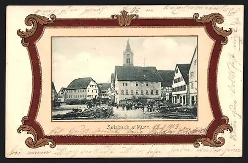 AK Sulzbach a. Murr, Ortspartie mit Kirche