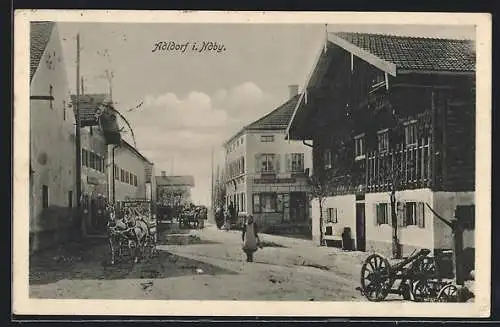 AK Adldorf i. Ndby., Strassenpartie mit Kutschen