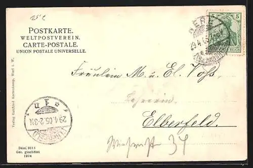 AK Werl i. W., Prozessionsweg, Villenstrasse