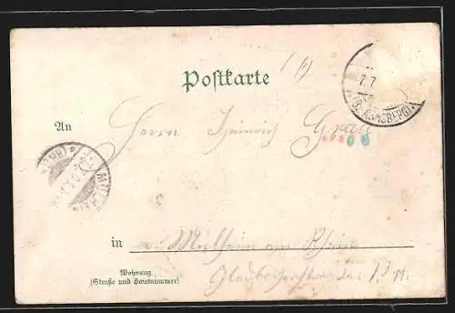 Lithographie Werl, Propstei-Kirche, Totalansicht