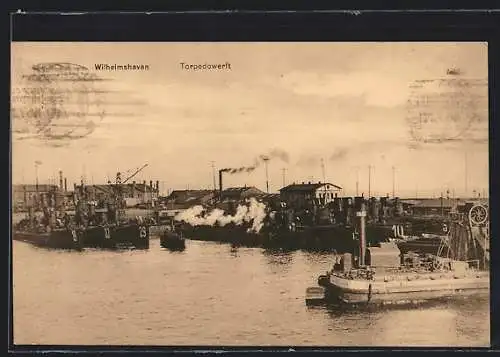 AK Wilhelmshaven, Torpedowerft aus der Vogelschau