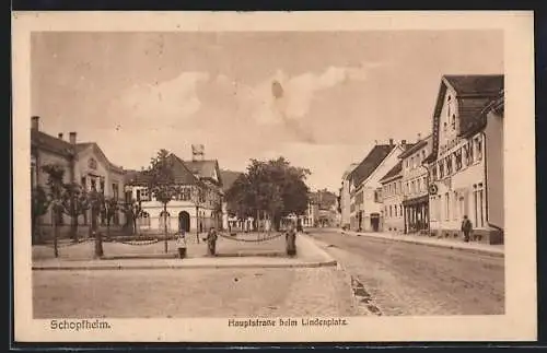 AK Schopfheim, Hauptstrasse beim Lindenplatz