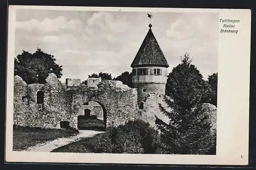 AK Tuttlingen, Ruine Honburg im Sonnenschein