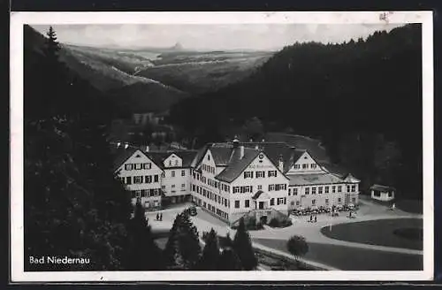 AK Bad Niedernau, Bad-Hotel mit Blick auf den Hohenzollern, Bes. Thomas Heberle